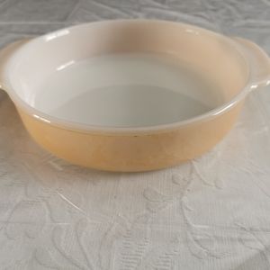 Fire King Peach Lustre Round Baking Dish